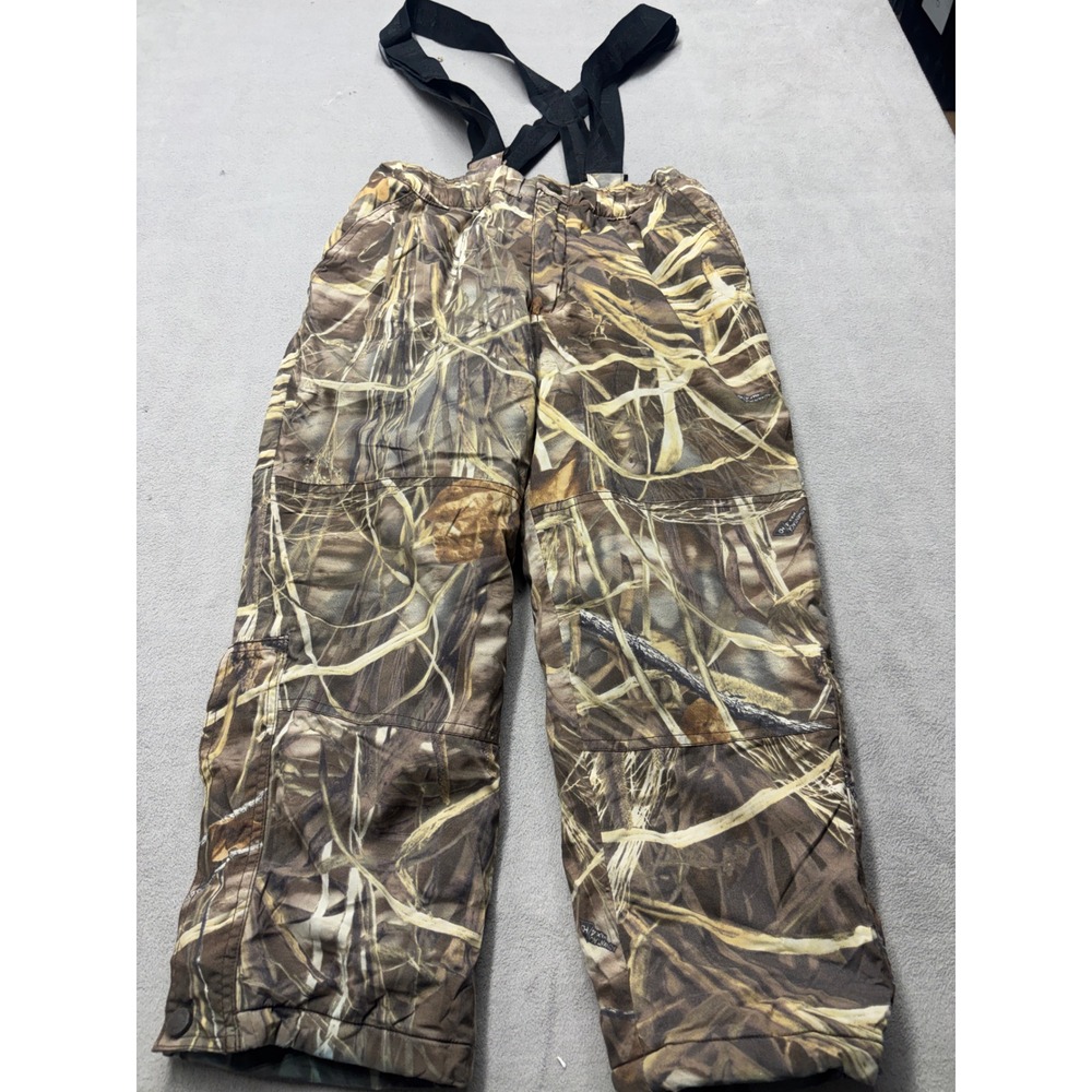 Cabelas For Kids Insulated Hunting Pants Marsh Camo Suspenders Size S Reg